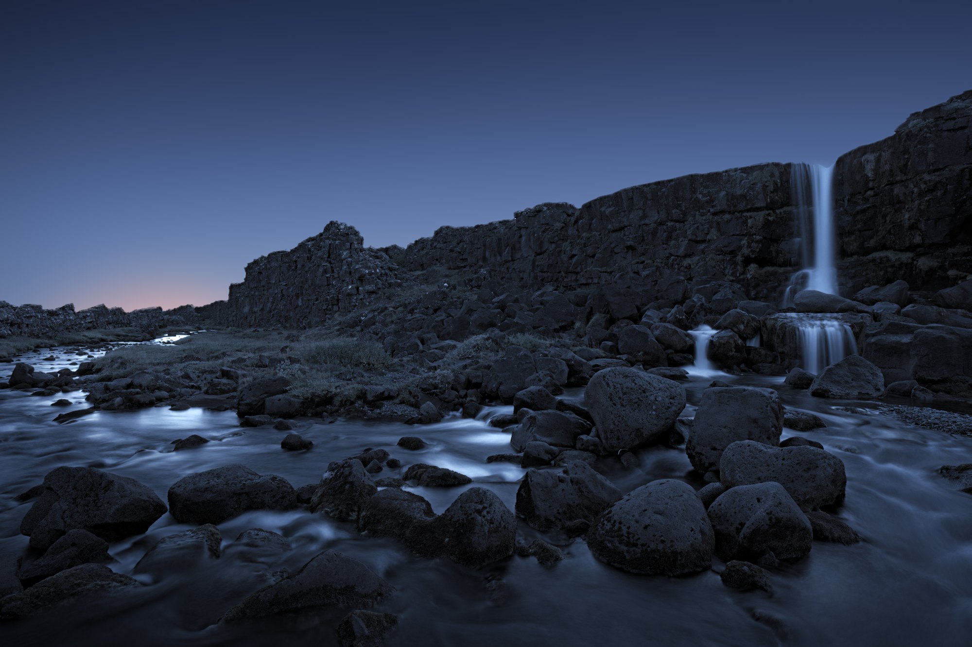 Between Continents · Blue Hour — Þingvellir — Southwest Iceland, fine art photography print by Daniel Hákon