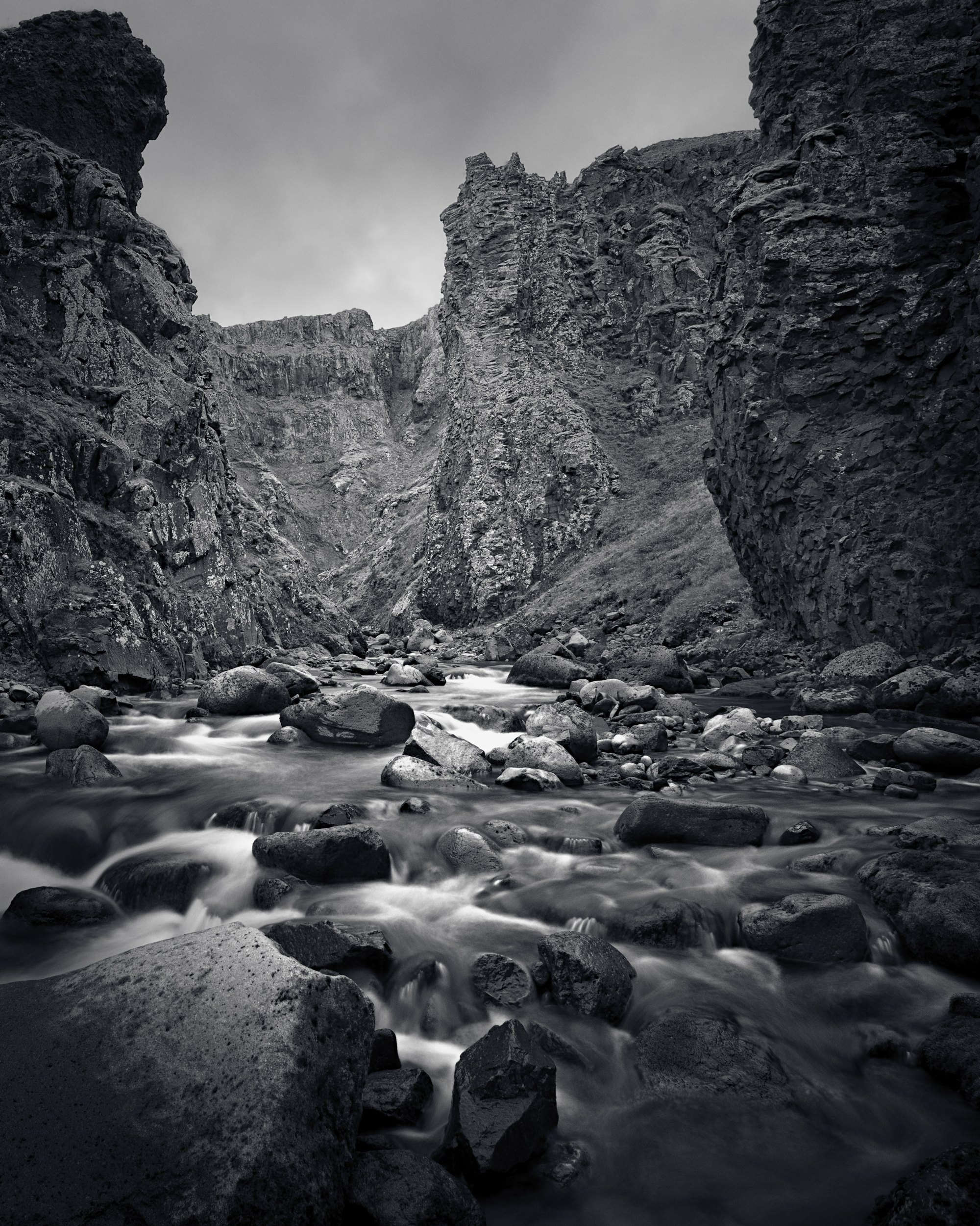 The Troll's Gate · Monochrome — Þjóðbrókargil — Northwest Iceland, fine art photography print by Daniel Hákon